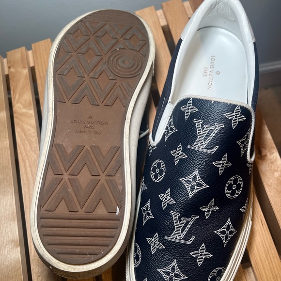 LV Savane Monogram Trocadero Slip On Sneakers Encre - Picture 6 of 8